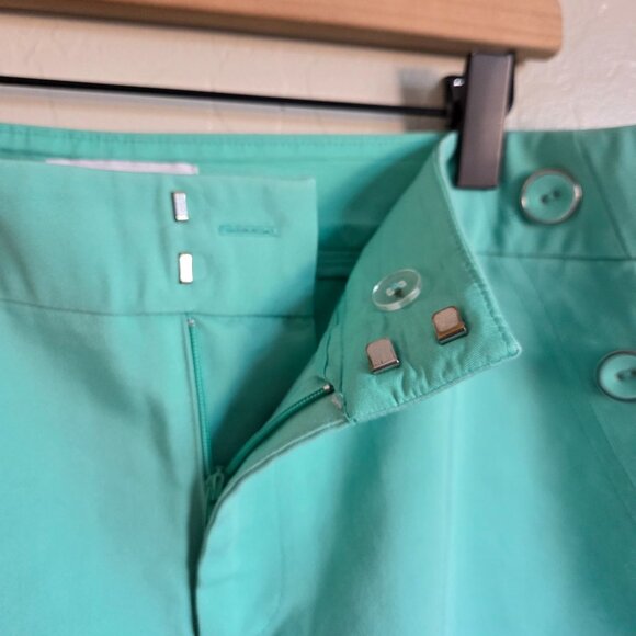 Elle Sailor Button High-Rise Shorts Mint Green Women's 14 Nautical Summer Spring - Picture 4 of 8